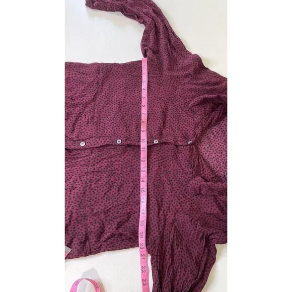 Habitat Womens Button Up Top Size XL Y2K Polka Dot‎ Whimsigoth Vamp Fairy Grunge - Picture 5 of 12